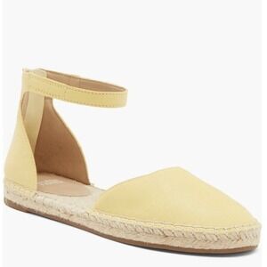 Eileen Fisher Lala Espadrille Leather Flat Closed Toe Sandal, Size 8, Yellow NWT